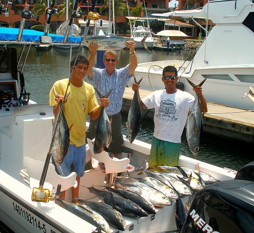 Yellowfin Tuna  in the bay, even I go fishing on occasion, that's me in Blue (Stan Gabruk)!