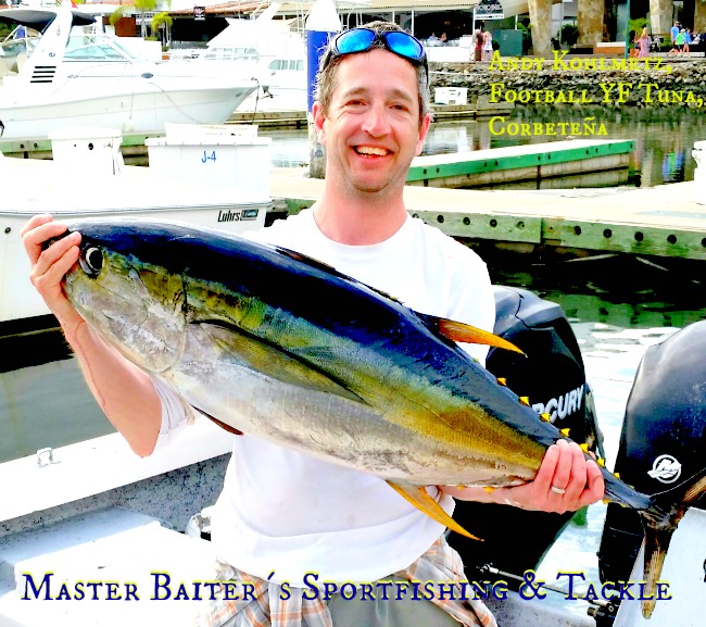 30 to 80 lb Yellowfin Tuna, for larger Tuna use a kite!